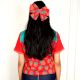 Handcrafted Strawberry Print Cotton Cropped Shirt with Collar